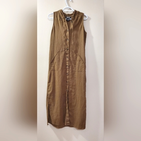 Vintage Dresses & Skirts - Finity Dresses - Vintage heavyweight linen dress with hood and pockets - Size M